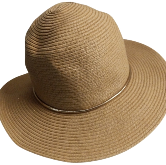 Chico's Women's Floppy Hat Fedora Packable Shapable Straw Glitter Accent - Picture 4 of 9